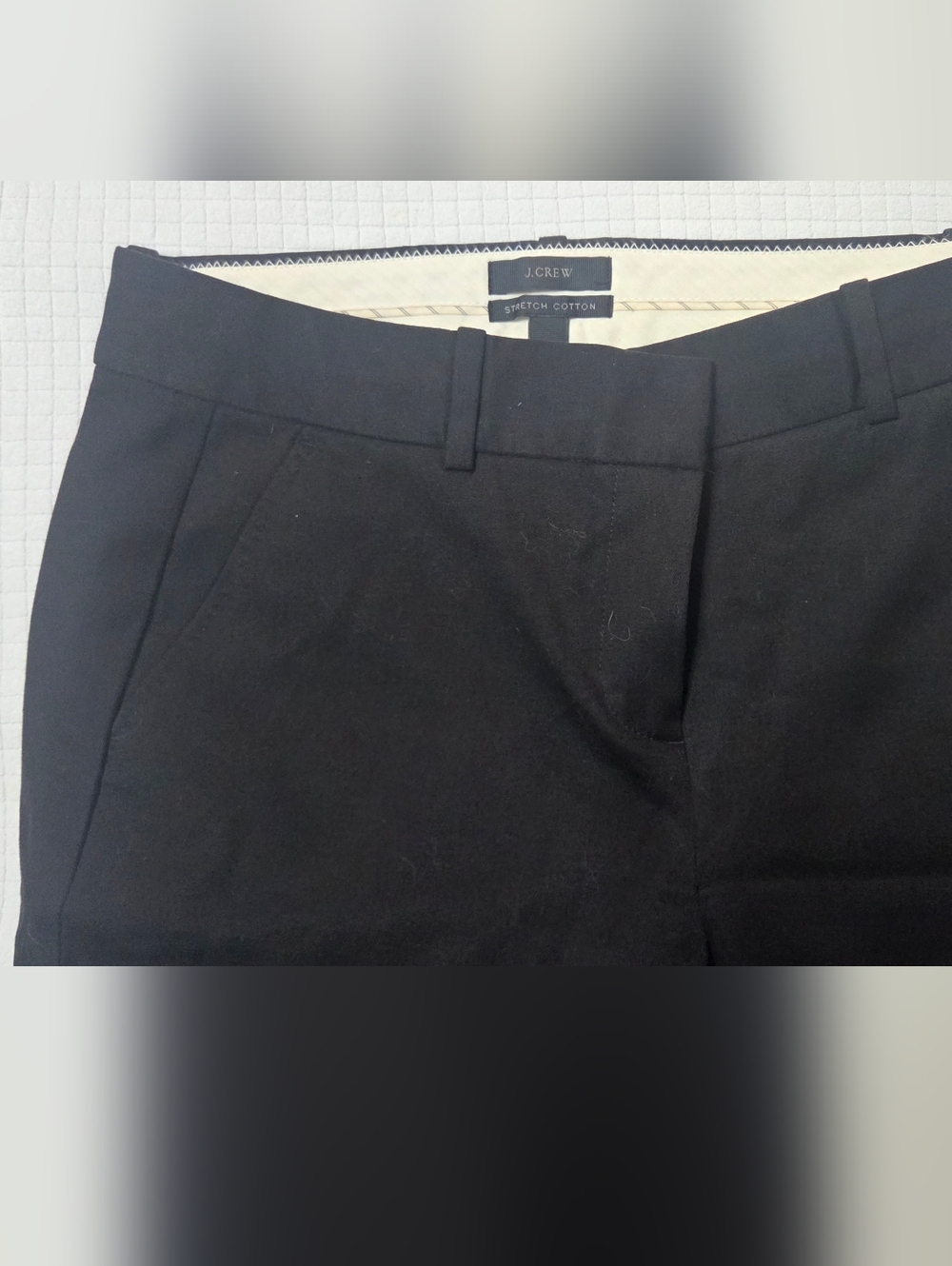 J. Crew Black Pantsuit Classic Style Style Strech Cotton Streitgh Leg, Mid Rise - Picture 7 of 9